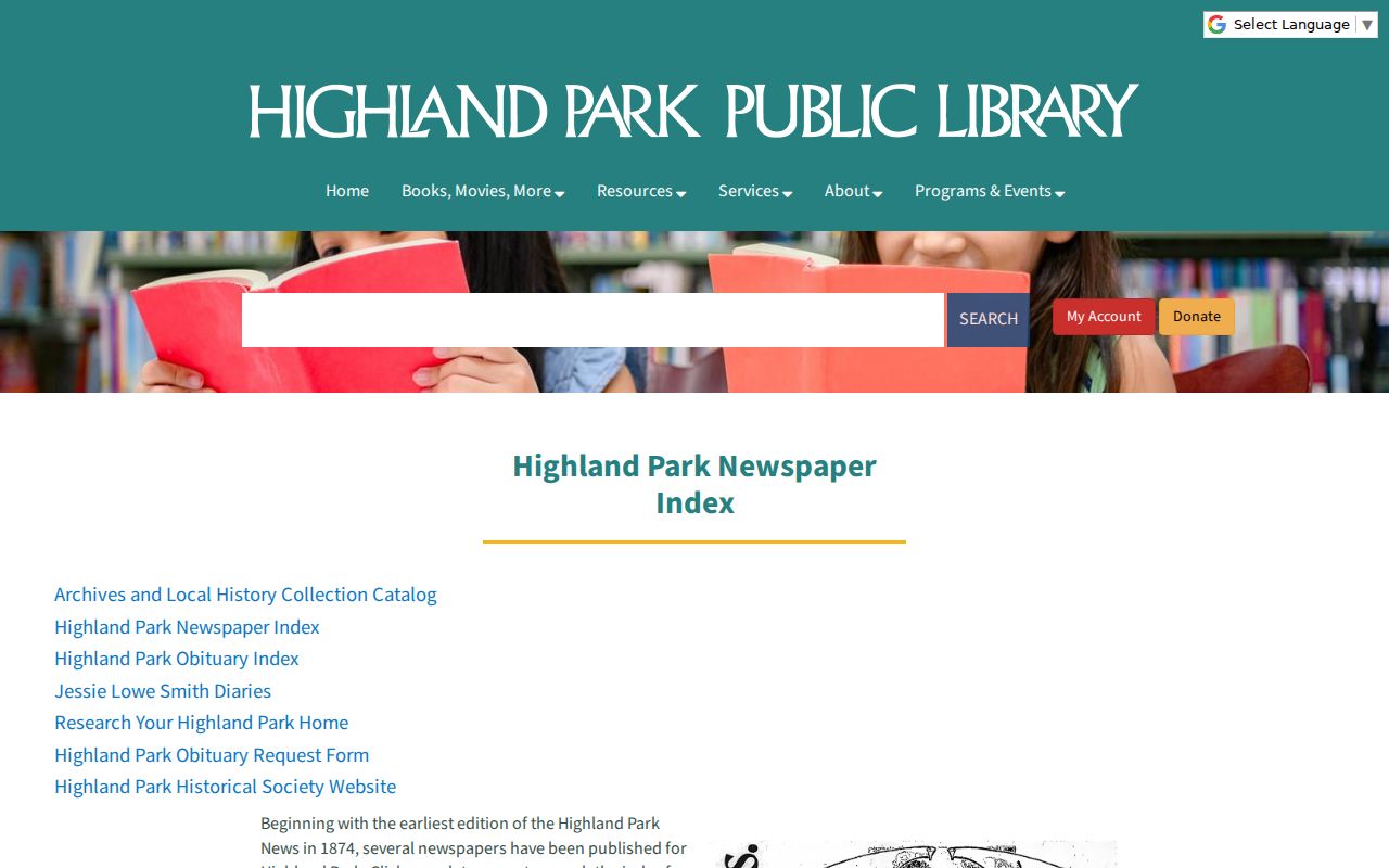 Highland Park city directory research in the local newspaper index