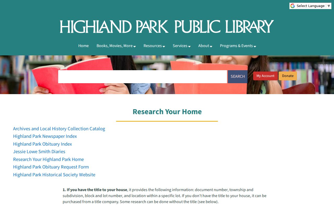 Highland Park city directory house history and renumbering guide