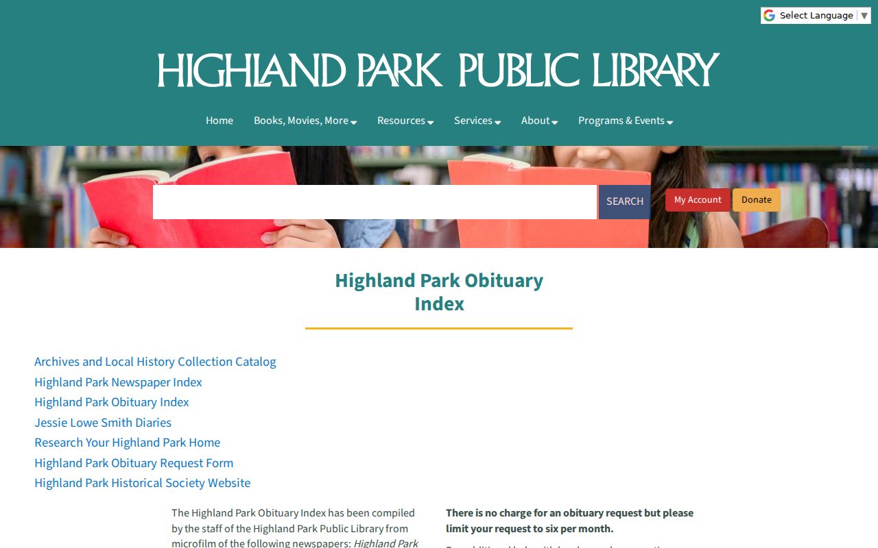 Highland Park city directory follow-up in the obituary index