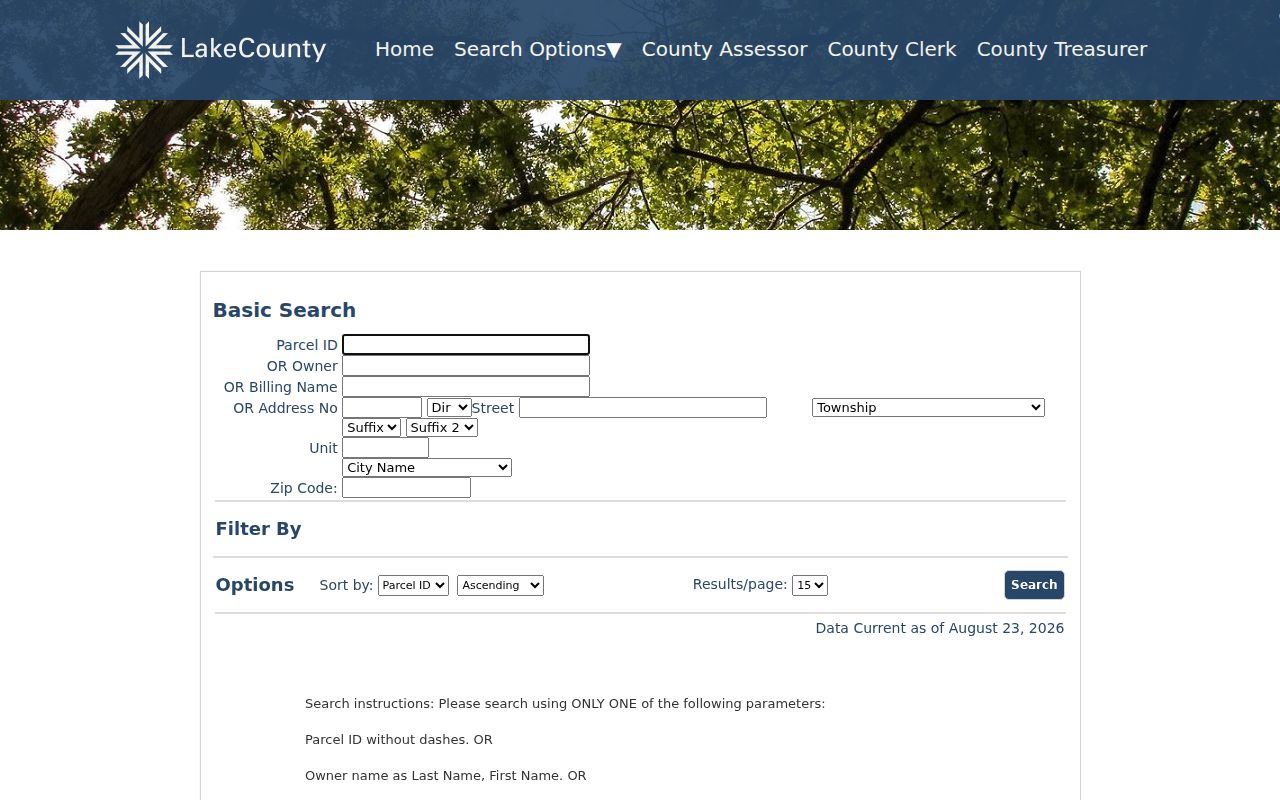 Lake County assessor search for Highland Park property records